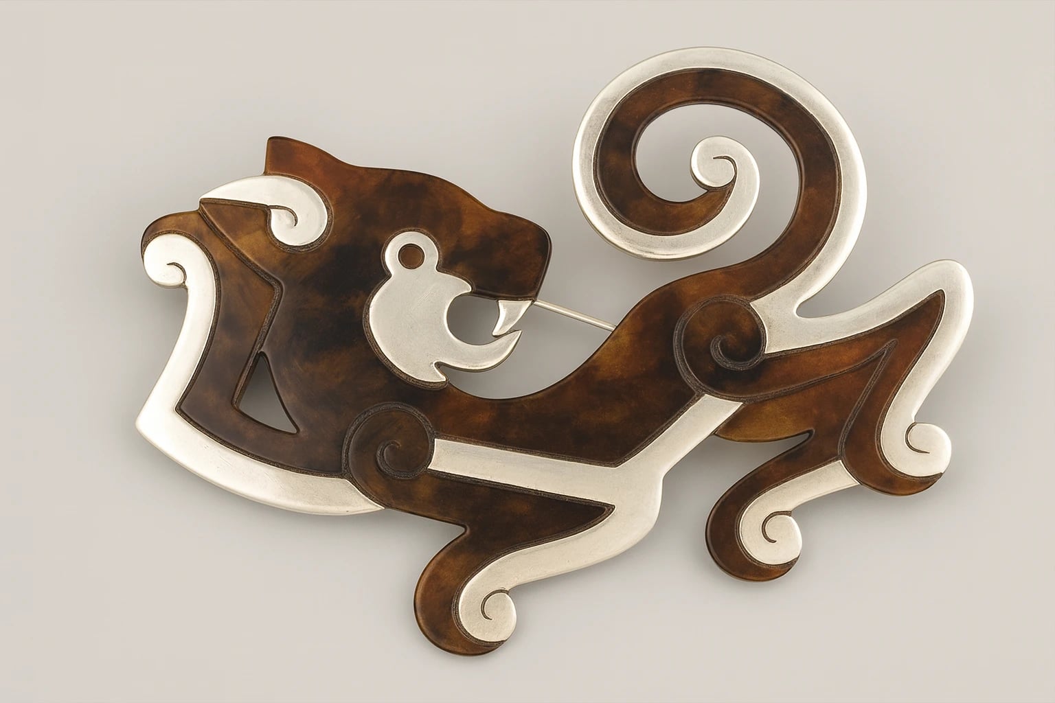 William Spratling Tortoise Shell Jaguar Brooch