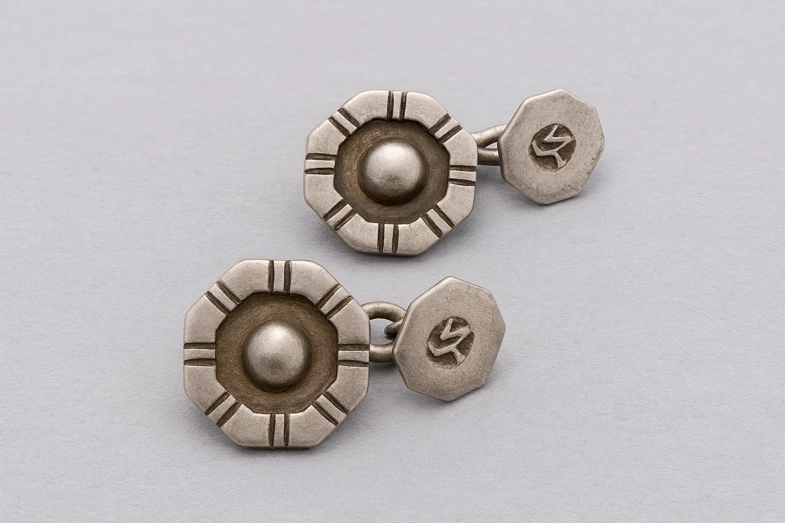 William Spratling Octagonal Beaded Cuff Links