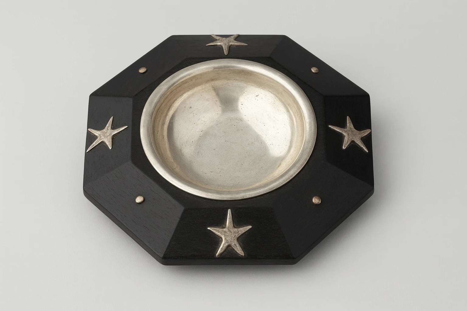 William Spratling Octagonal Silver and Ebony Ashtray