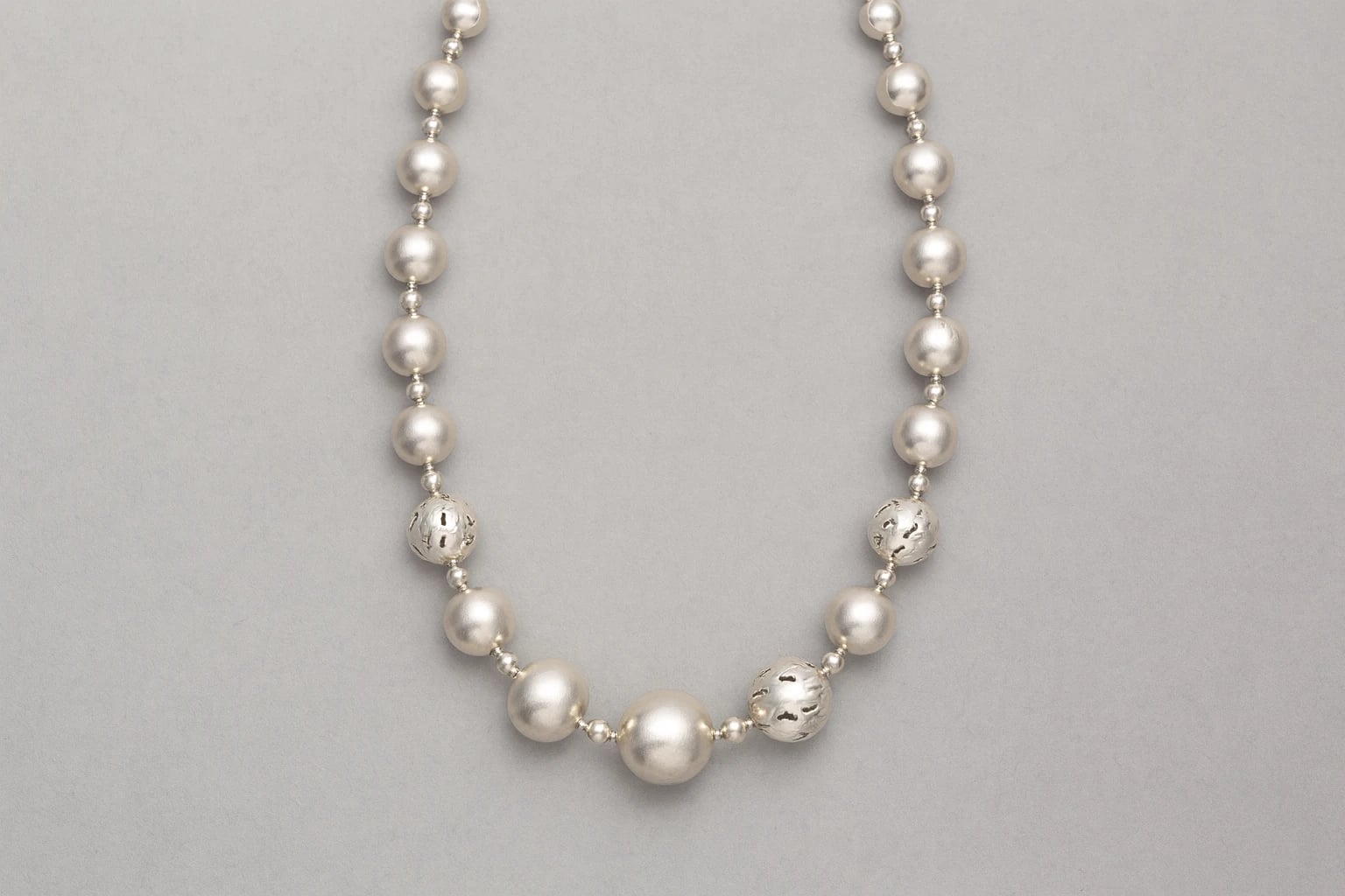 William Spratling Graduated Hollow Bead Necklace