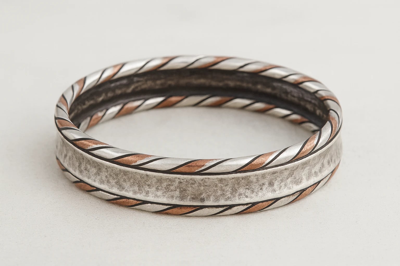 William Spratling Rope Edged Concave Bangle