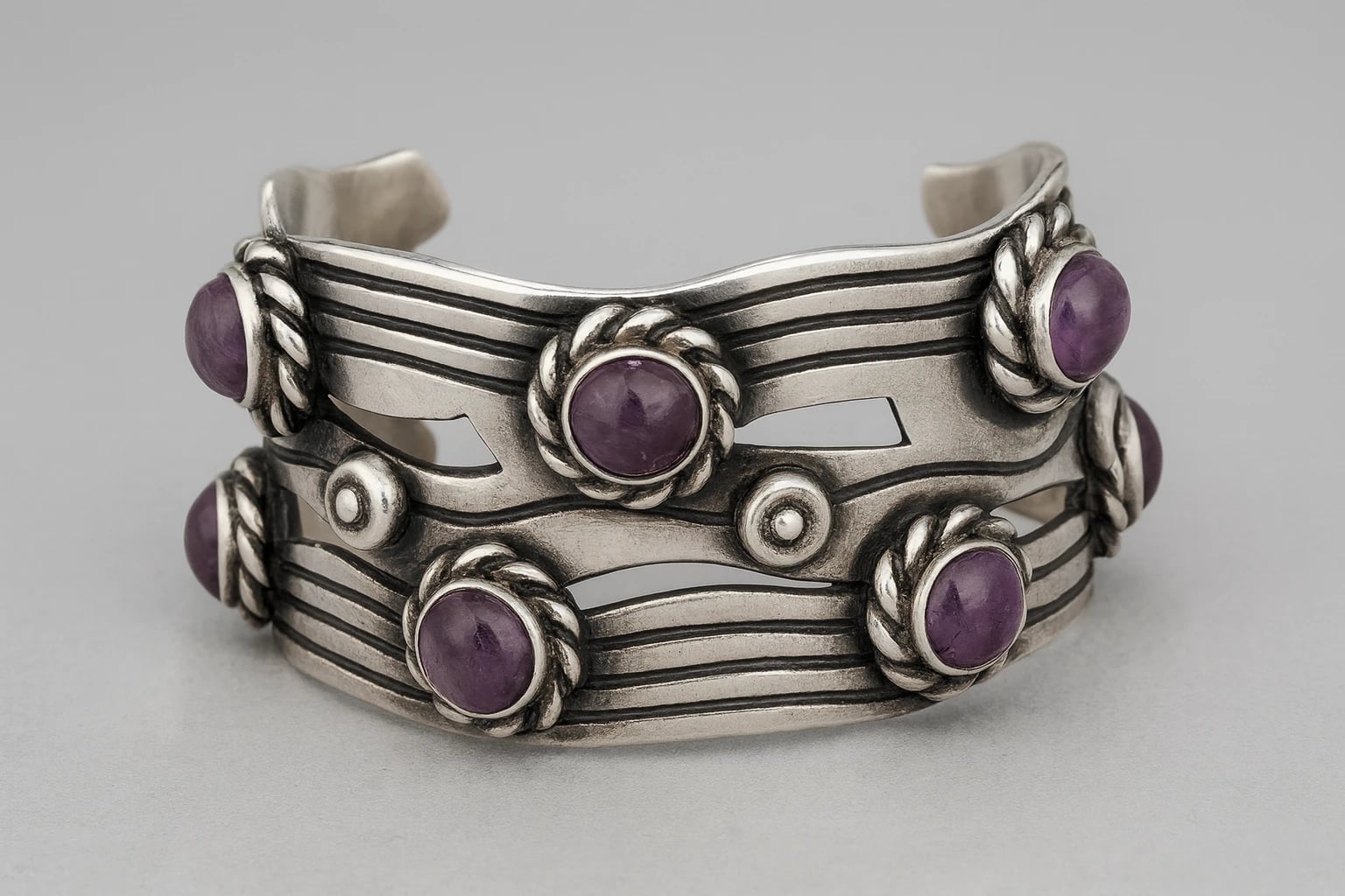 William Spratling Amethyst River of Life Cuff