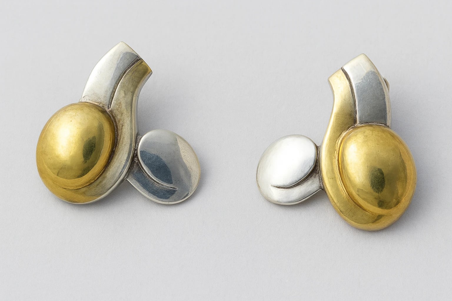 William Spratling Rococo Gilded Silver Earrings