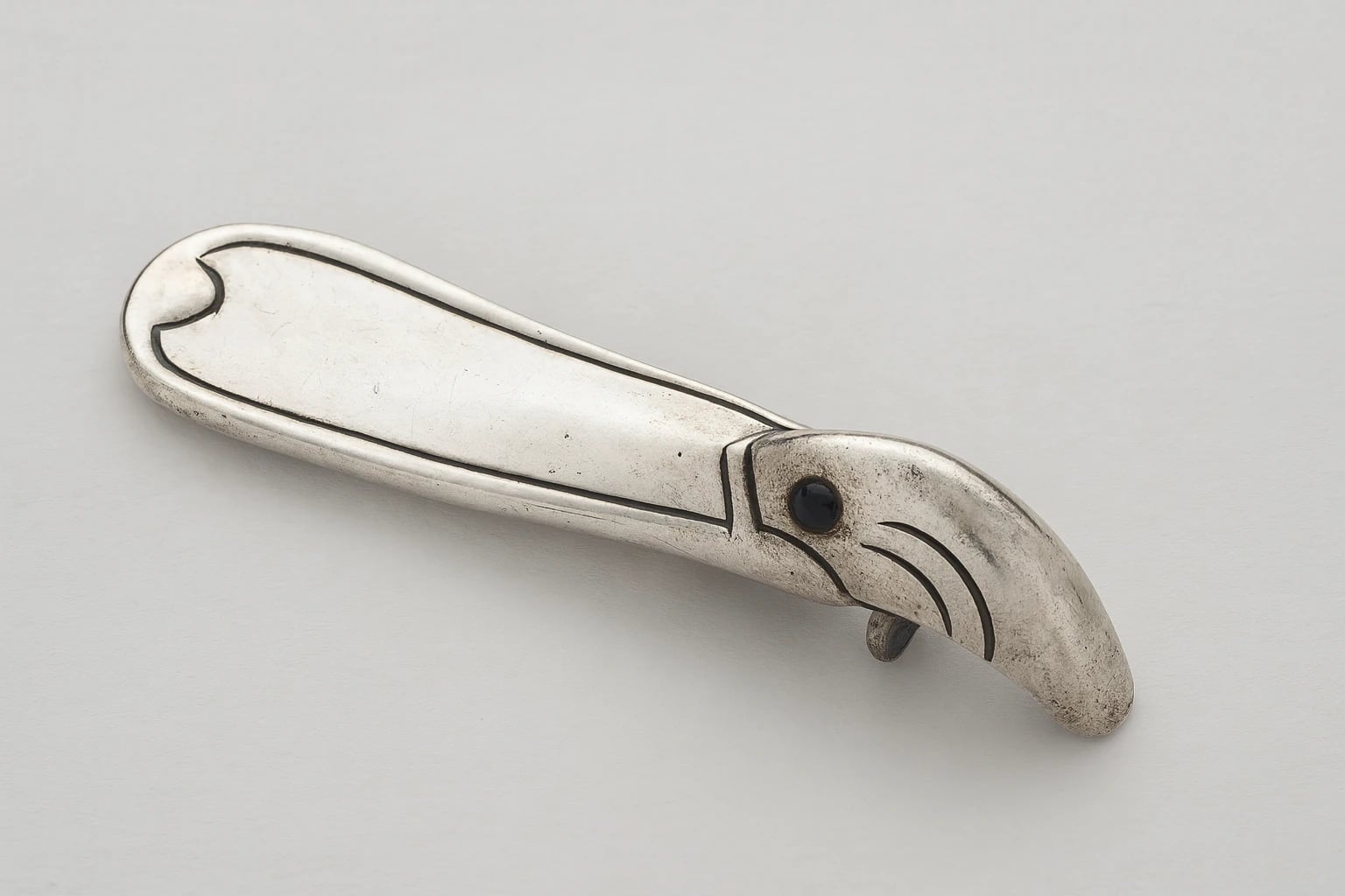 William Spratling Duckbill Bottle Opener with Obsidian Eyes