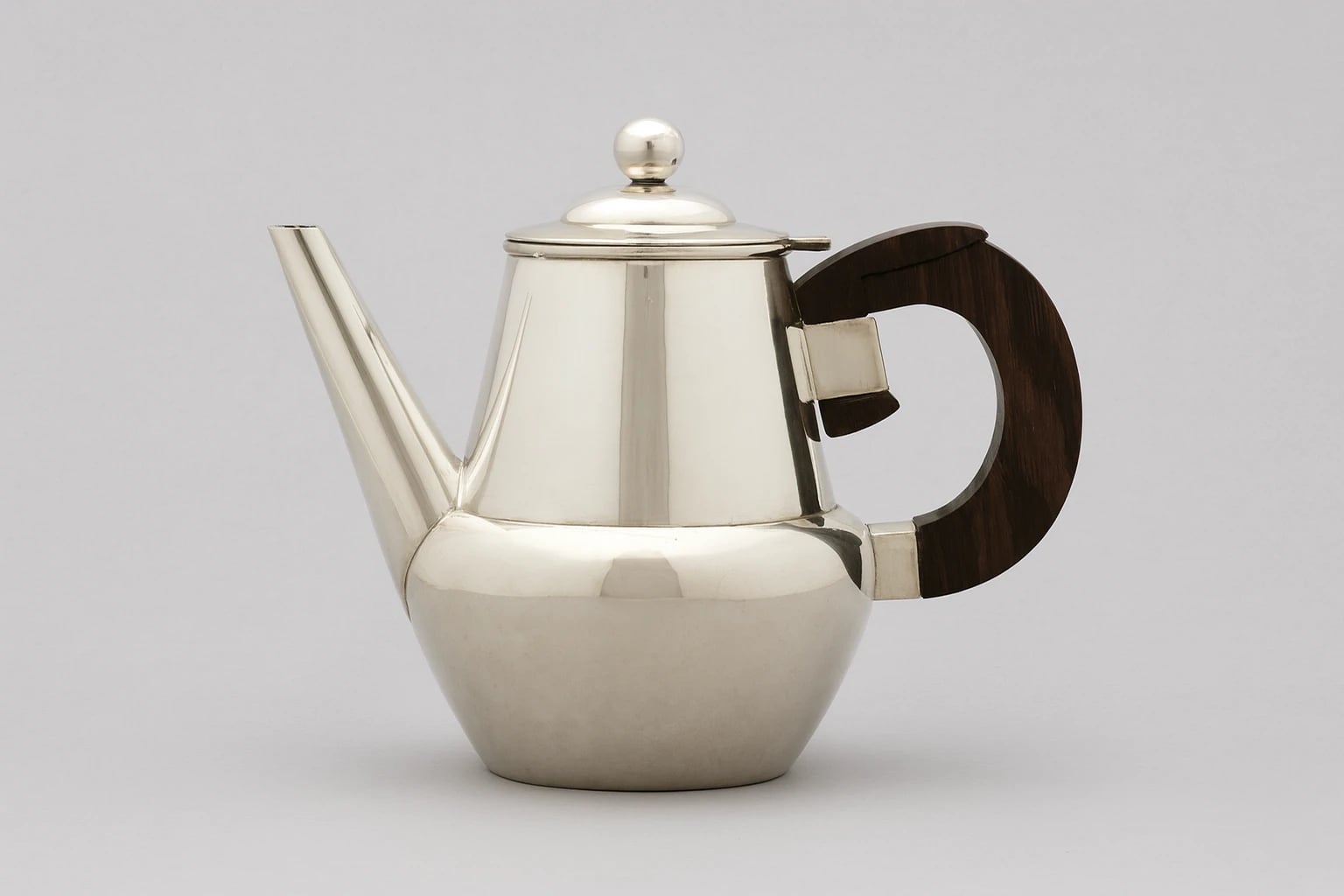 William Spratling Early Teapot with Squared Rosewood Handle