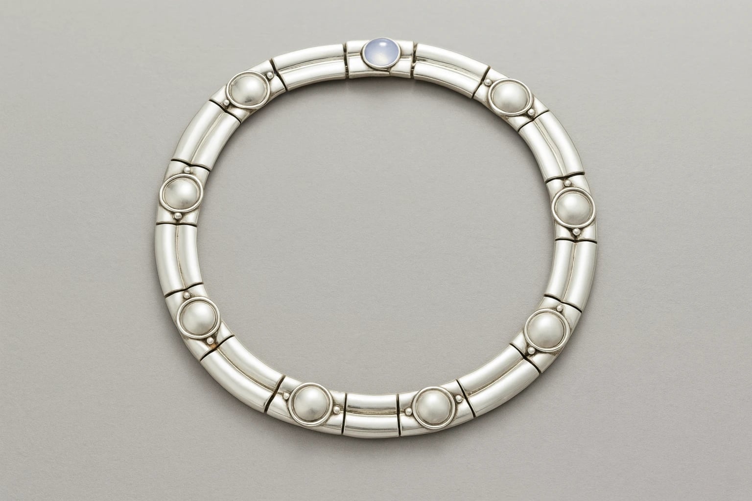 William Spratling Necklace of Oval Tubes and Discs