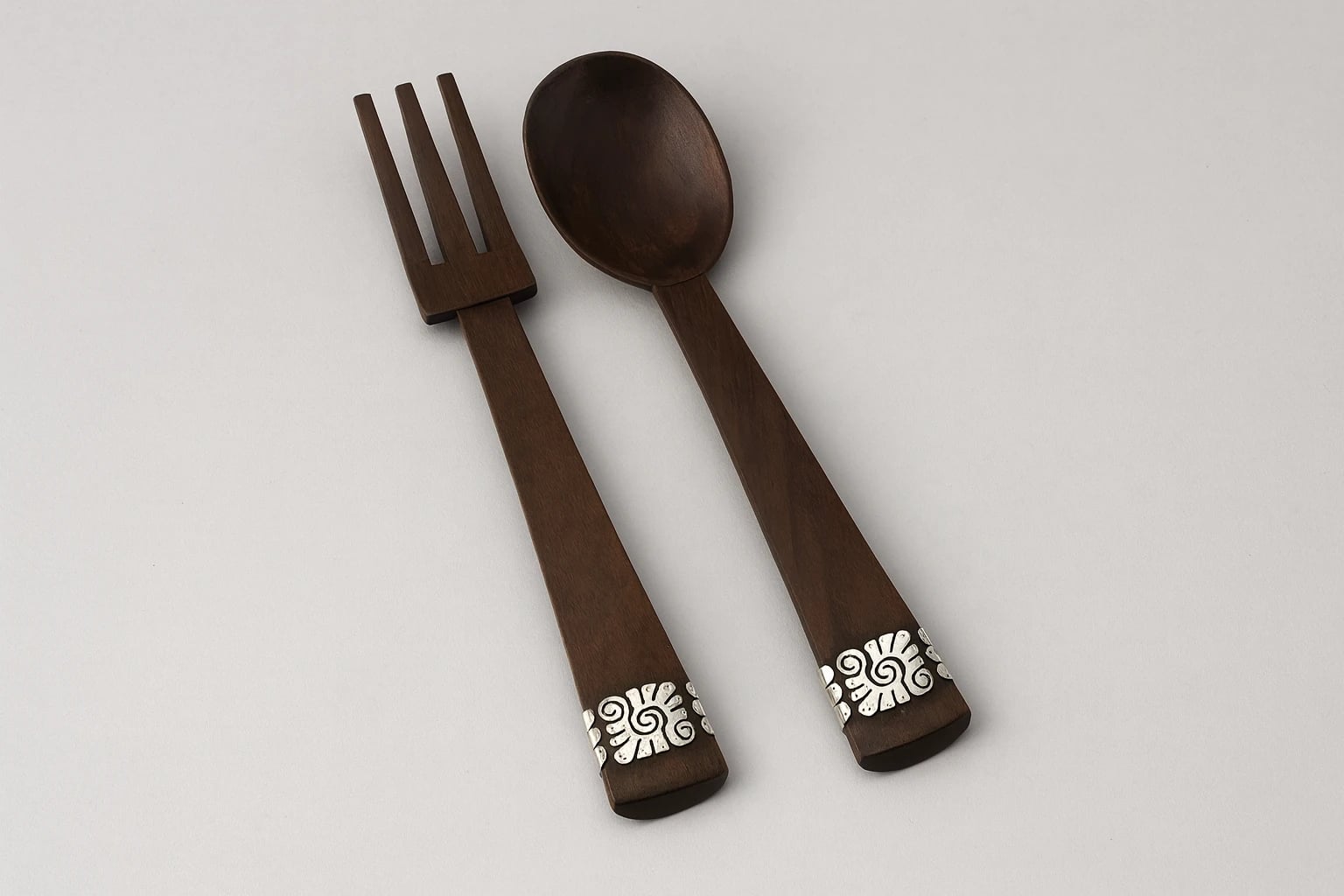 William Spratling Banded Rosewood Salad Servers