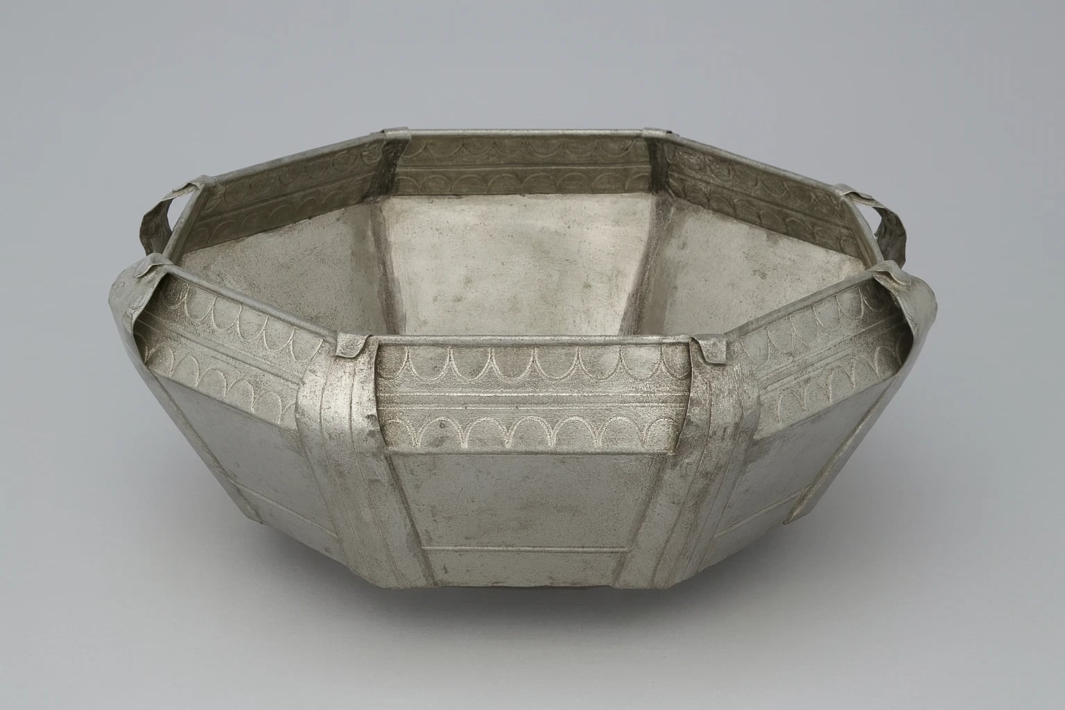 William Spratling Large Eight Sided Tin Bowl