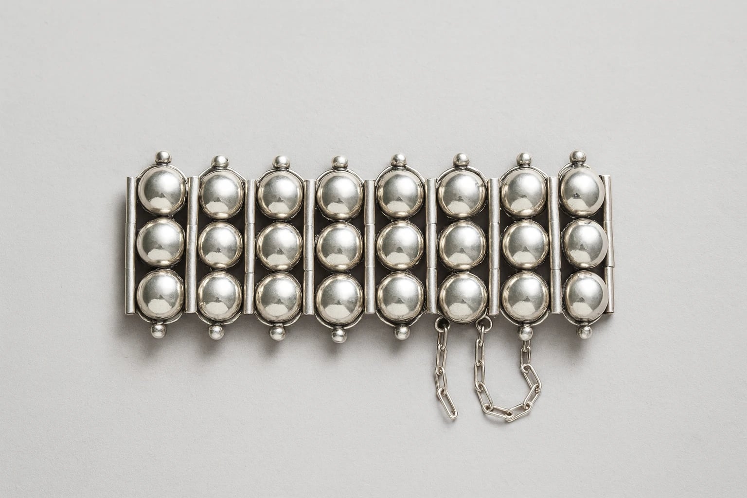 William Spratling Half Ball Link Bracelet