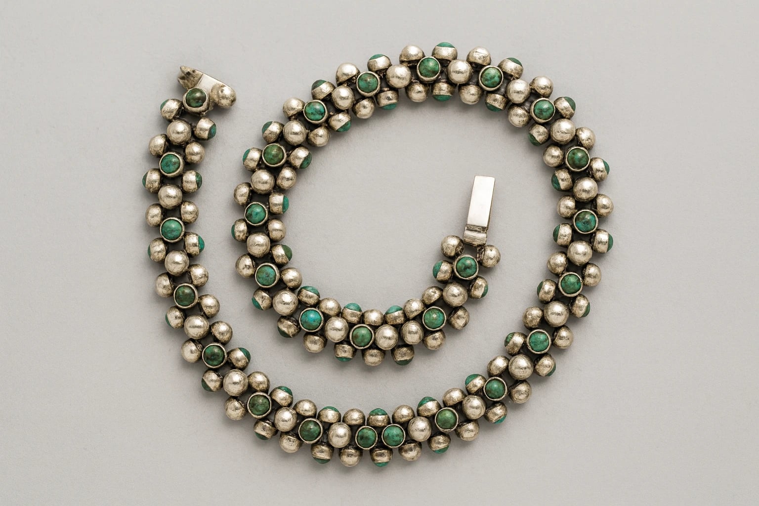 William Spratling Turquoise Caviar Choker Necklace