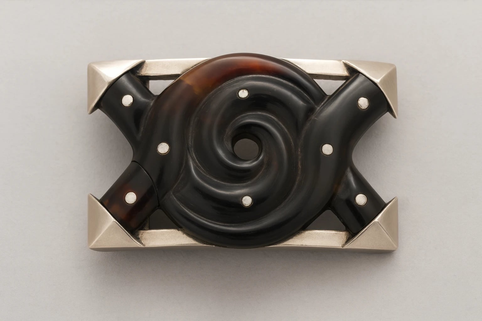 William Spratling Swirled Tortoise Shell Buckle