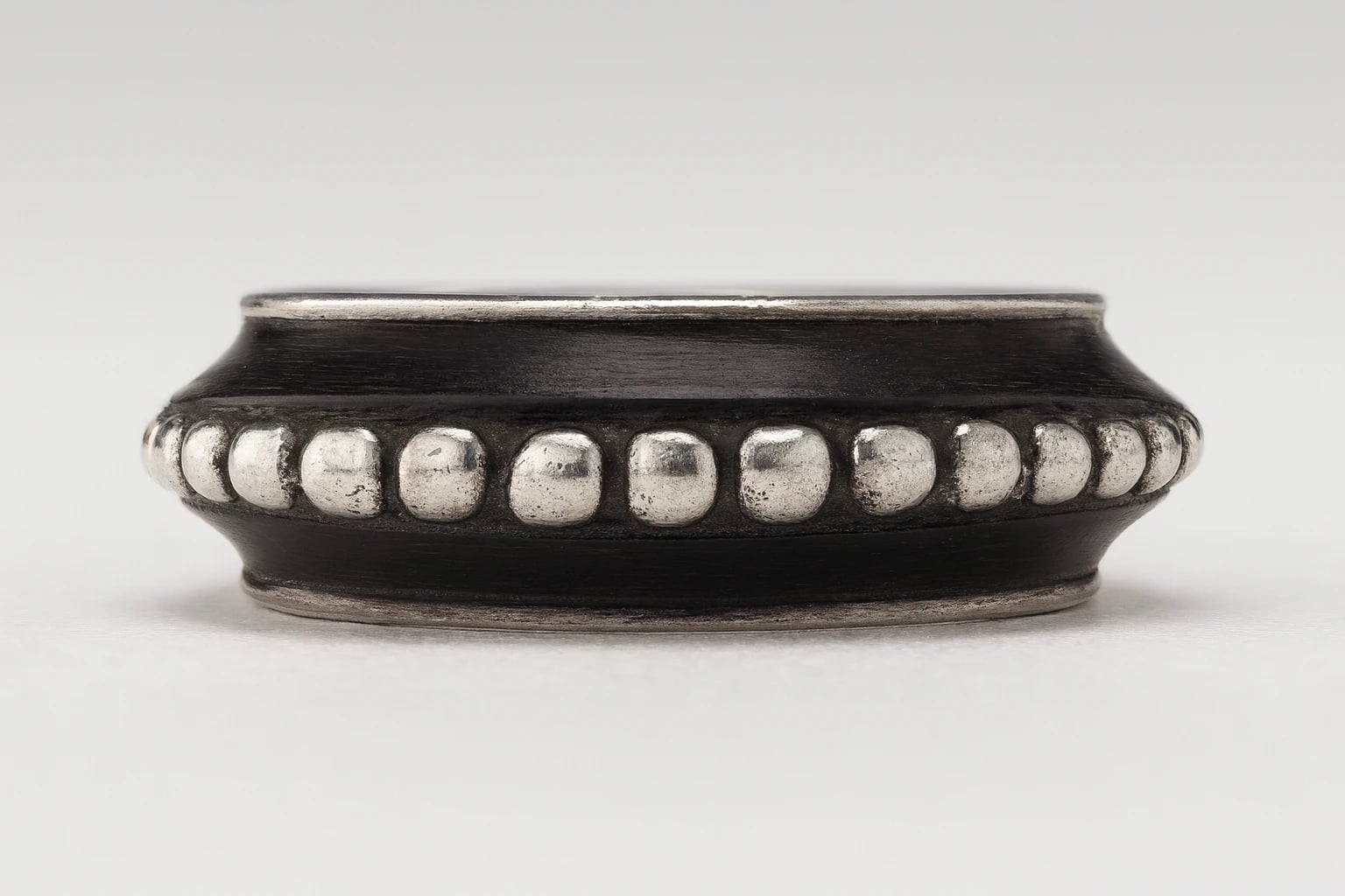 William Spratling Ring of Ebony with Silver Beads