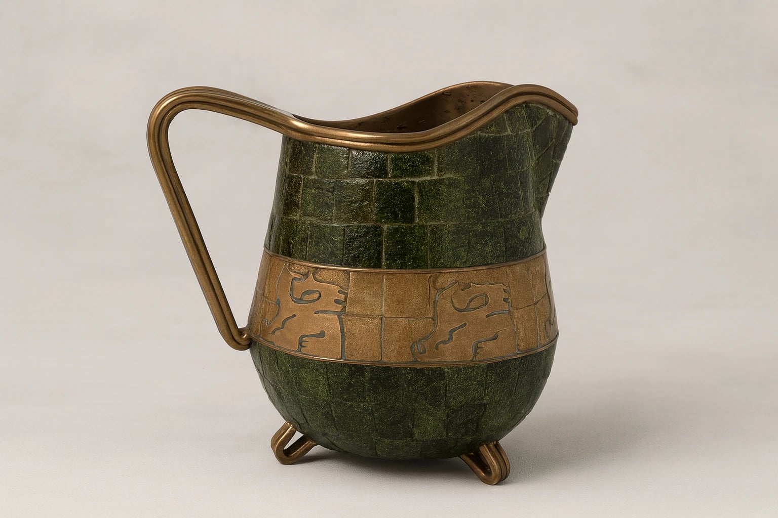 Salvador Terán Mosaic Brass Pitcher