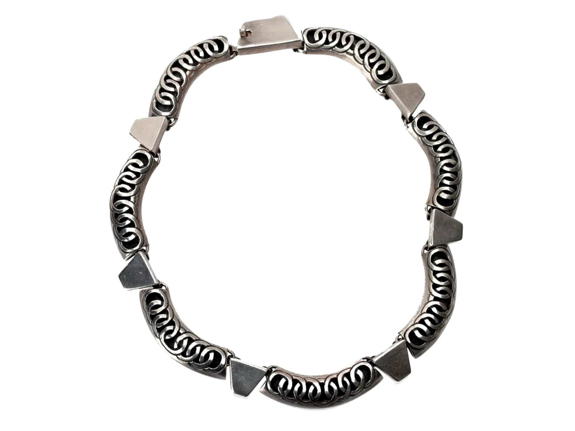 Ana Núñez Brilanti (Victoria de Taxco) Design 62 Scroll Link Necklace