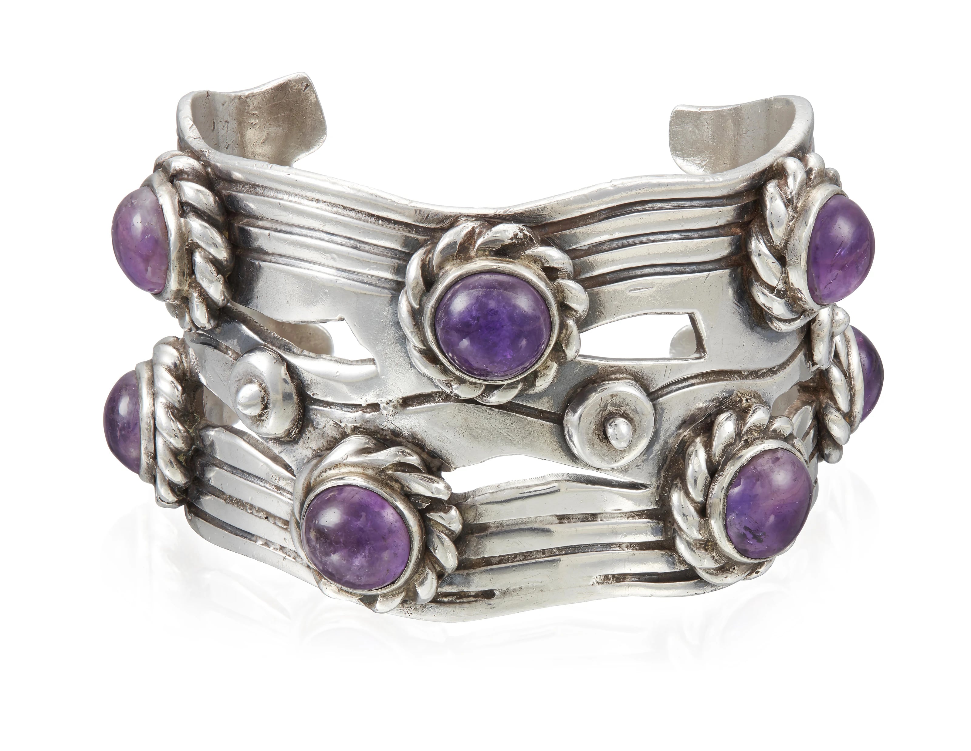 William Spratling 'River of Life' Amethyst Cuff Bracelet